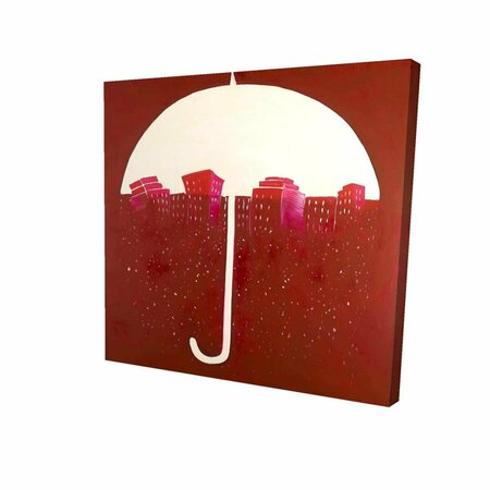 FONDO 12 x 12 in. Red City Under Umbrella-Print on Canvas FO2788402